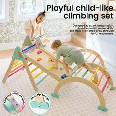 Tiny Land® 7-in-1 Rainbow Pikler Triangle Set