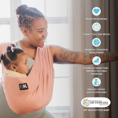 Baby K'tan Active Yoga Baby Carrier in Heather Coral