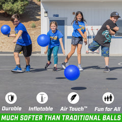 GoSports Air Touch No-Sting Dodgeball Balls - 6 Pack - Blue