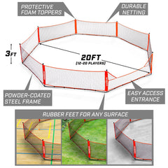 GoSports Gagagon 20 ft Gaga Ball Pit - Portable Indoor/Outdoor Game Set - Includes 2 Balls and Carrying Case