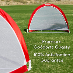 Set of Two Portable Pop-Up Soccer Nets with Agility Training Cones
