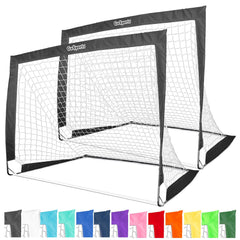 Set of 2 4 x 3 ft Team Tone Pop Up Soccer Goals for Kids