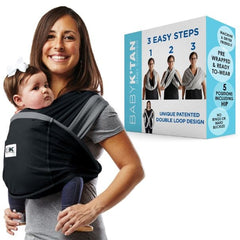 Baby K'tan Active Oasis Baby Carrier in Black-Grey