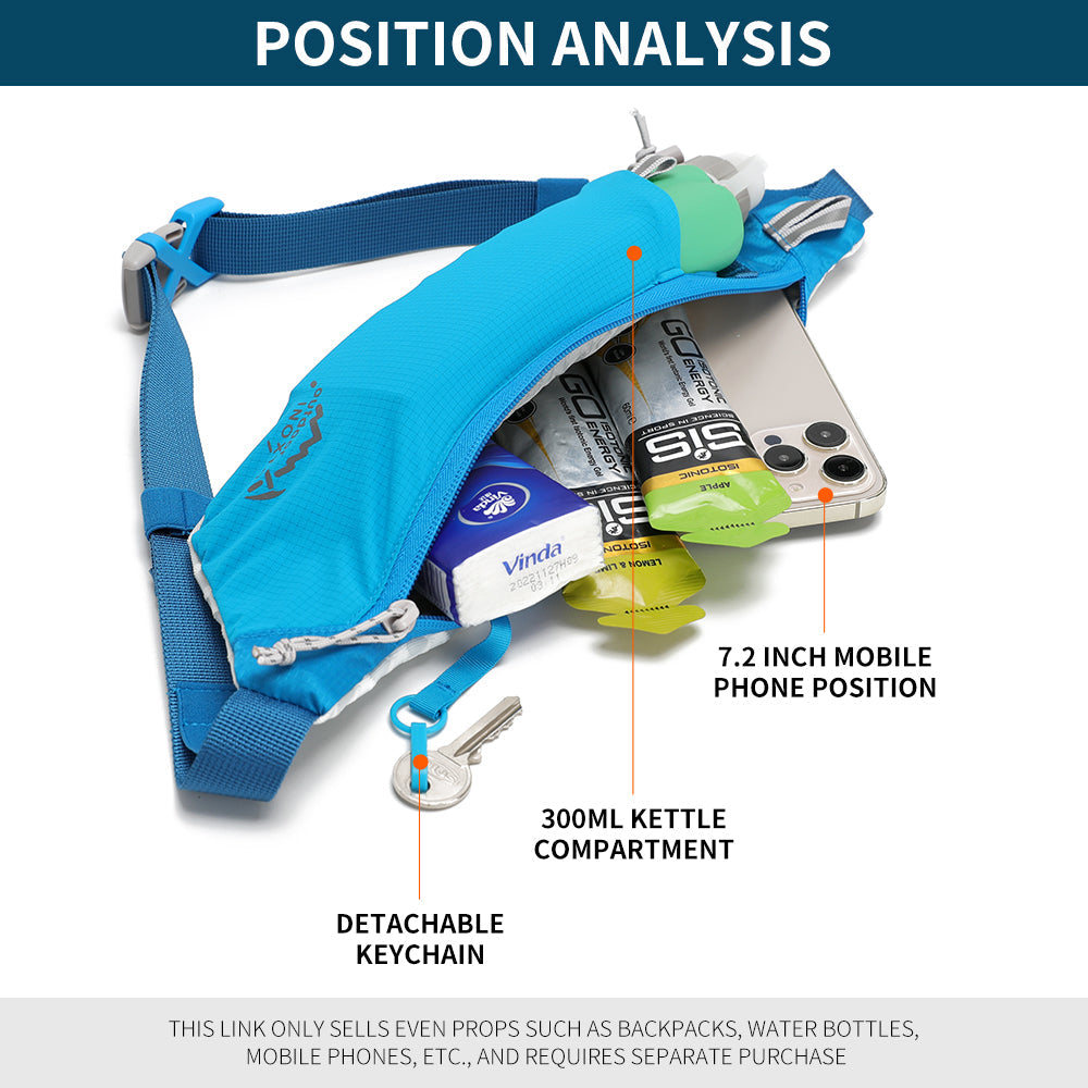 INOXTO Running Bag Waist Bag 7.2 Inch Sports Phone Bag Men Women Waterproof Belt