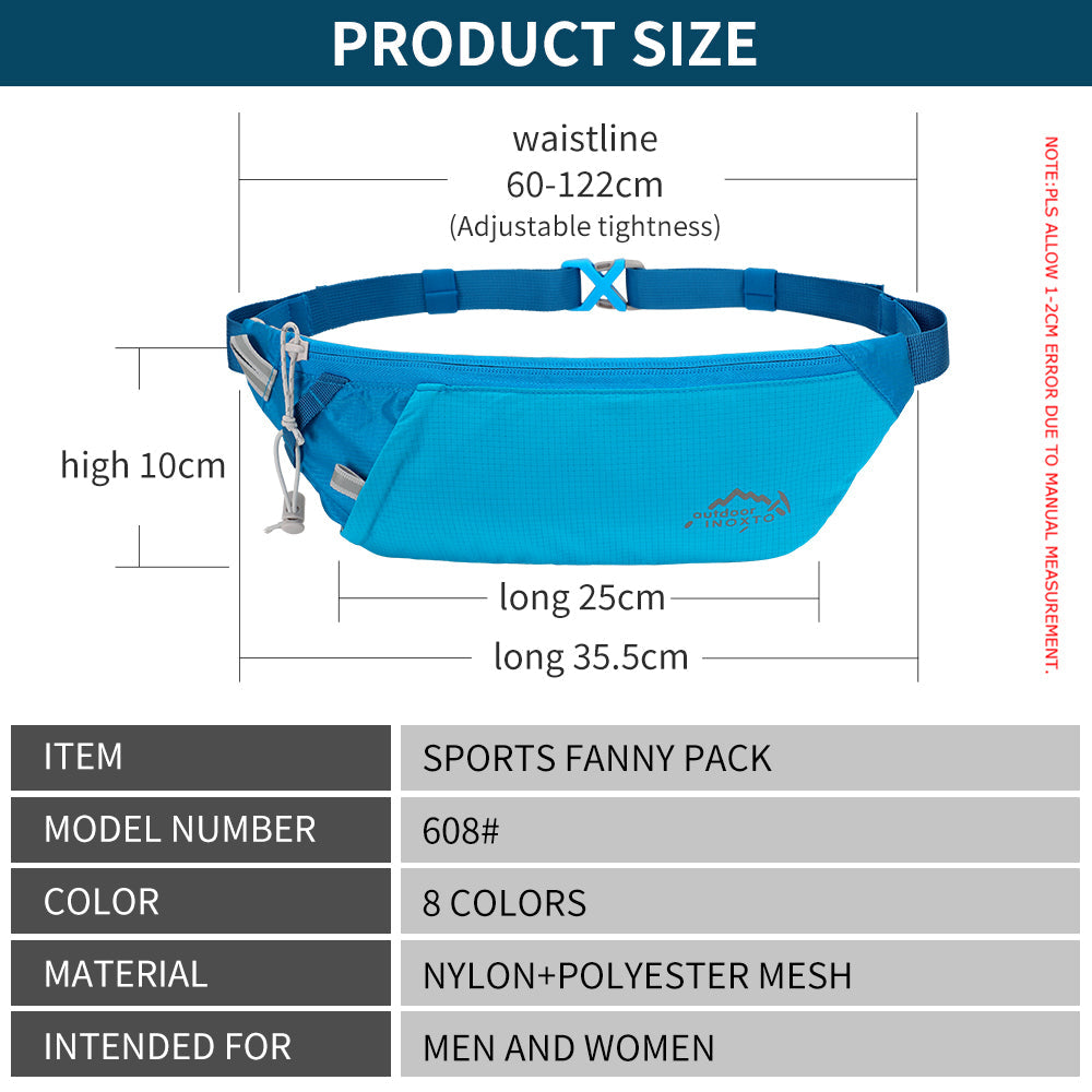 INOXTO Running Bag Waist Bag 7.2 Inch Sports Phone Bag Men Women Waterproof Belt