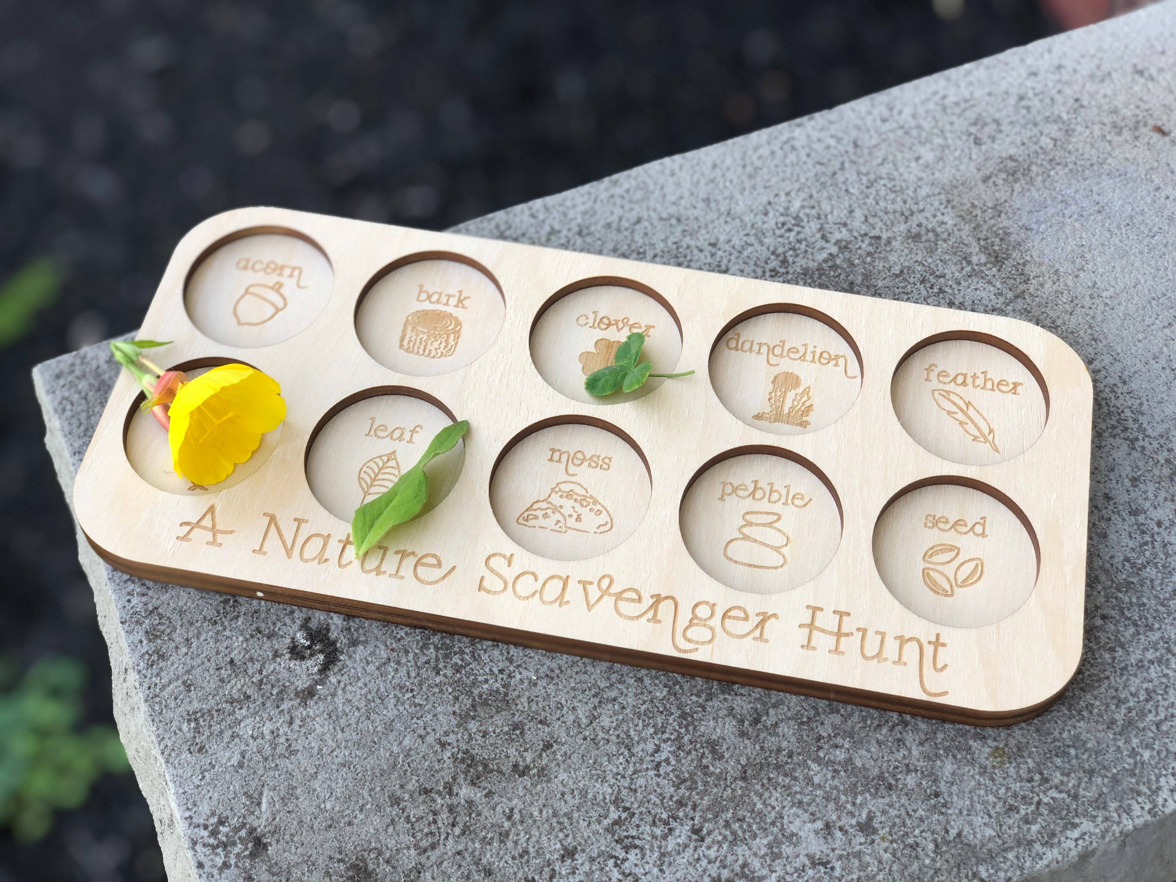 Wooden Nature Scavenger Hunt Board