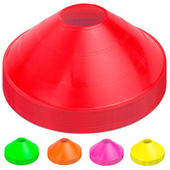 GoSports Premium Sports Cones for Training and Drills - 20 Pack with Tote - Red