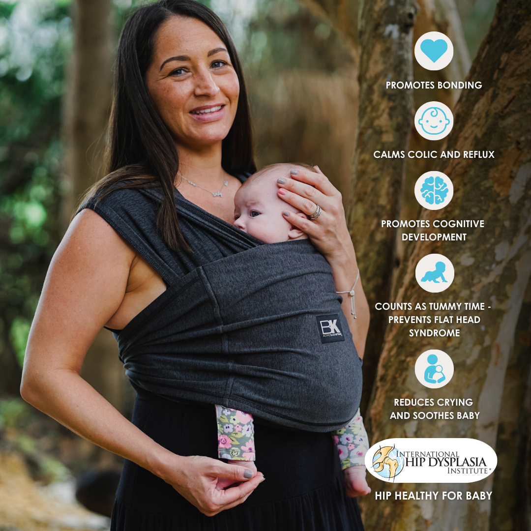 Baby K'tan Active Yoga Baby Carrier in Heather Black