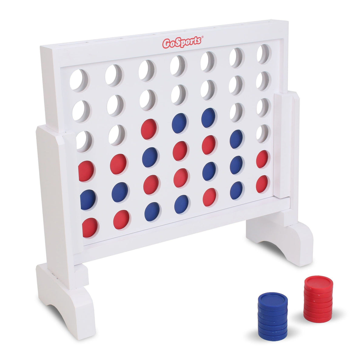Wooden 4 in a Row Game with Portable Case