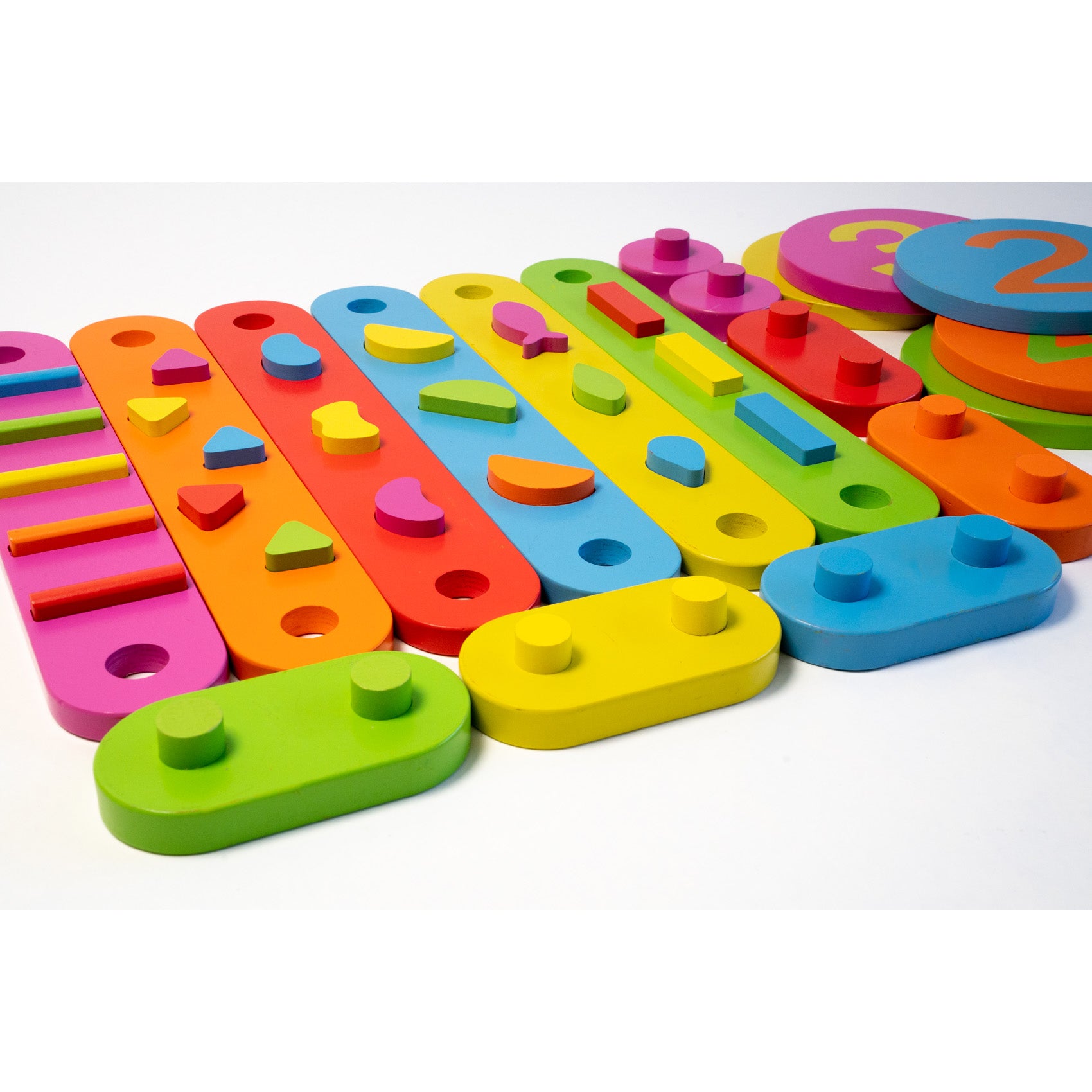 Wood Obstacle Course Balance Path with Numbers