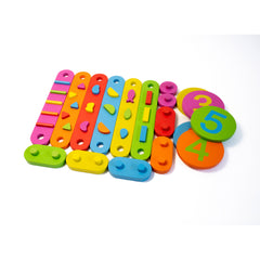 Wood Obstacle Course Balance Path with Numbers