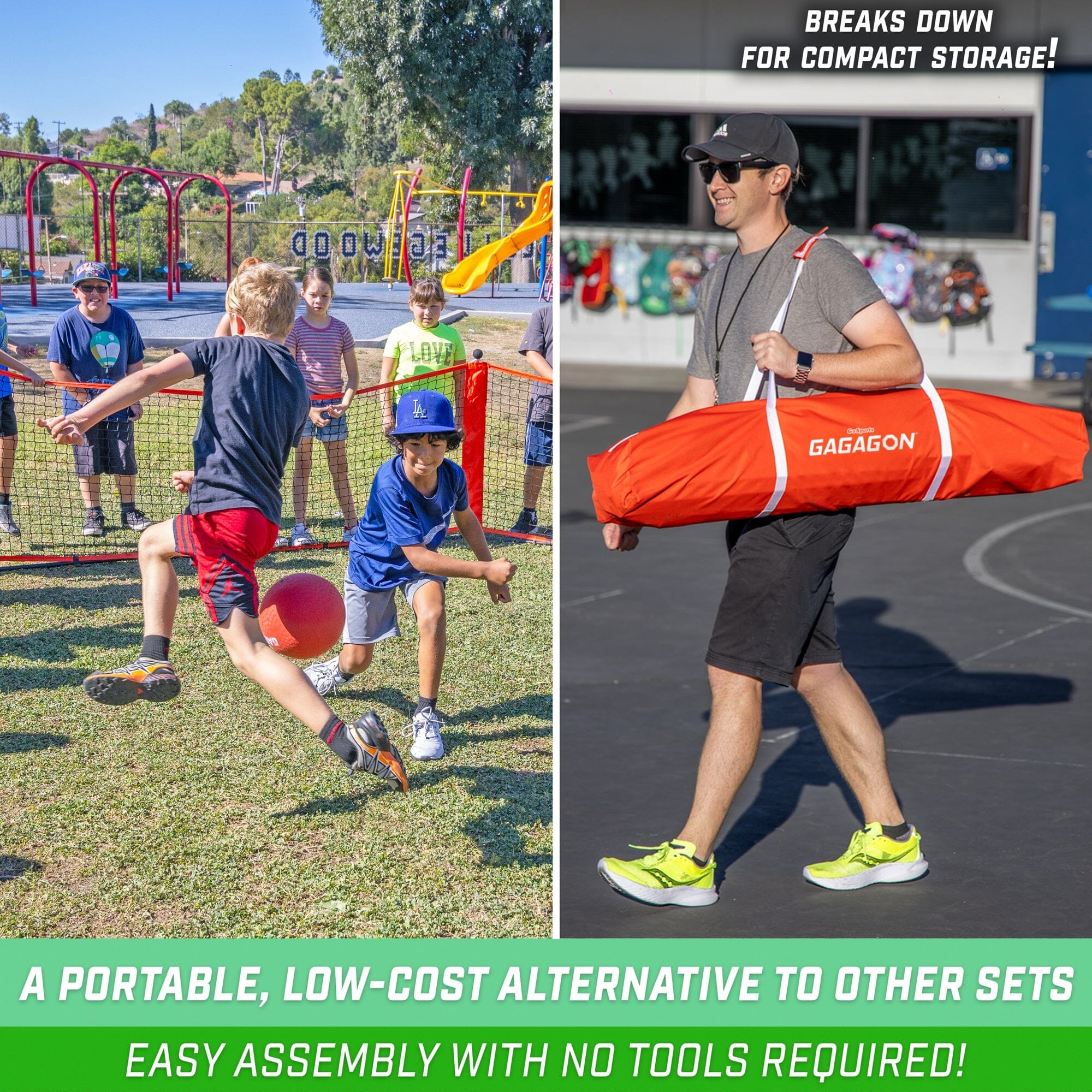 GoSports Gagagon 20 ft Gaga Ball Pit - Portable Indoor/Outdoor Game Set - Includes 2 Balls and Carrying Case