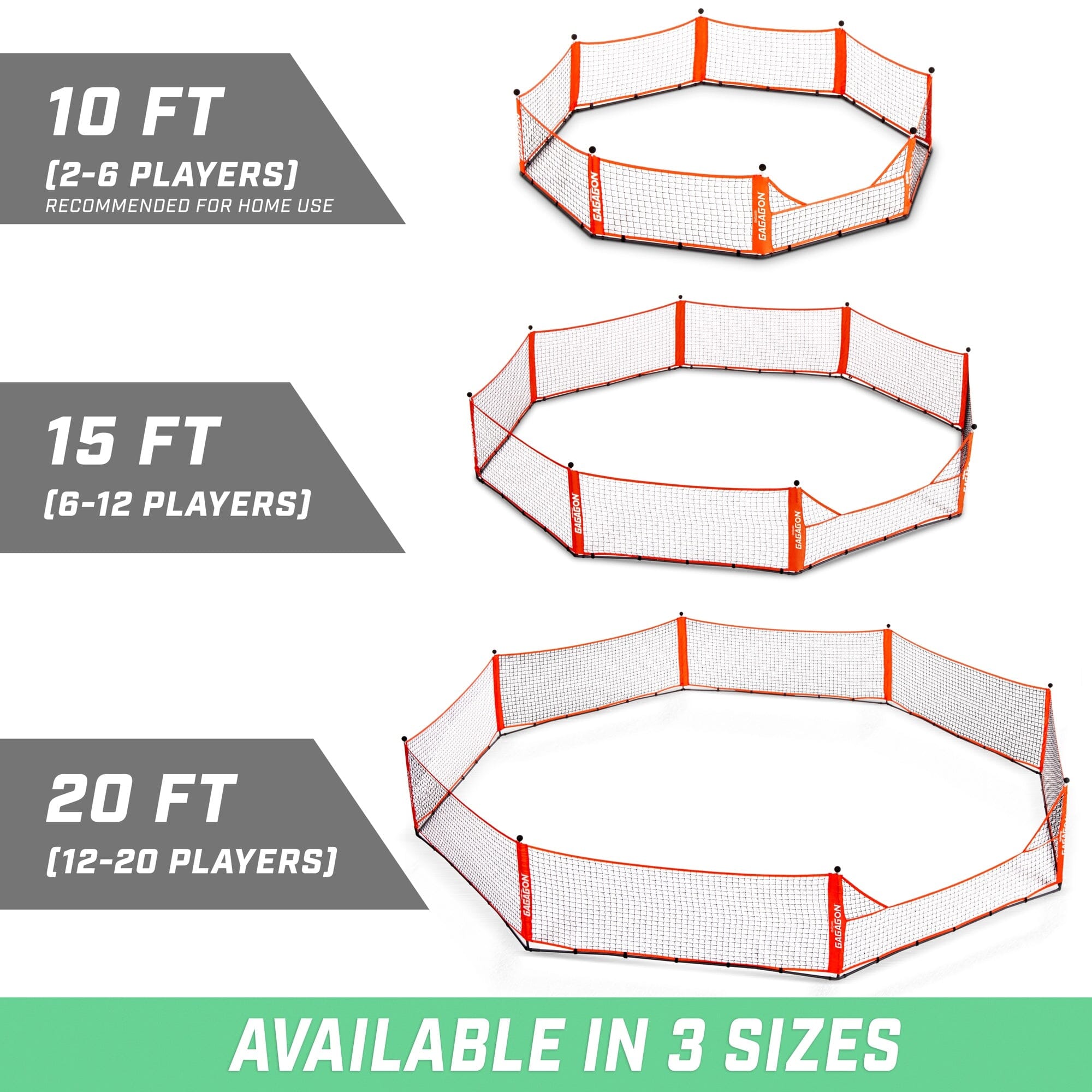 GoSports Gagagon 20 ft Gaga Ball Pit - Portable Indoor/Outdoor Game Set - Includes 2 Balls and Carrying Case