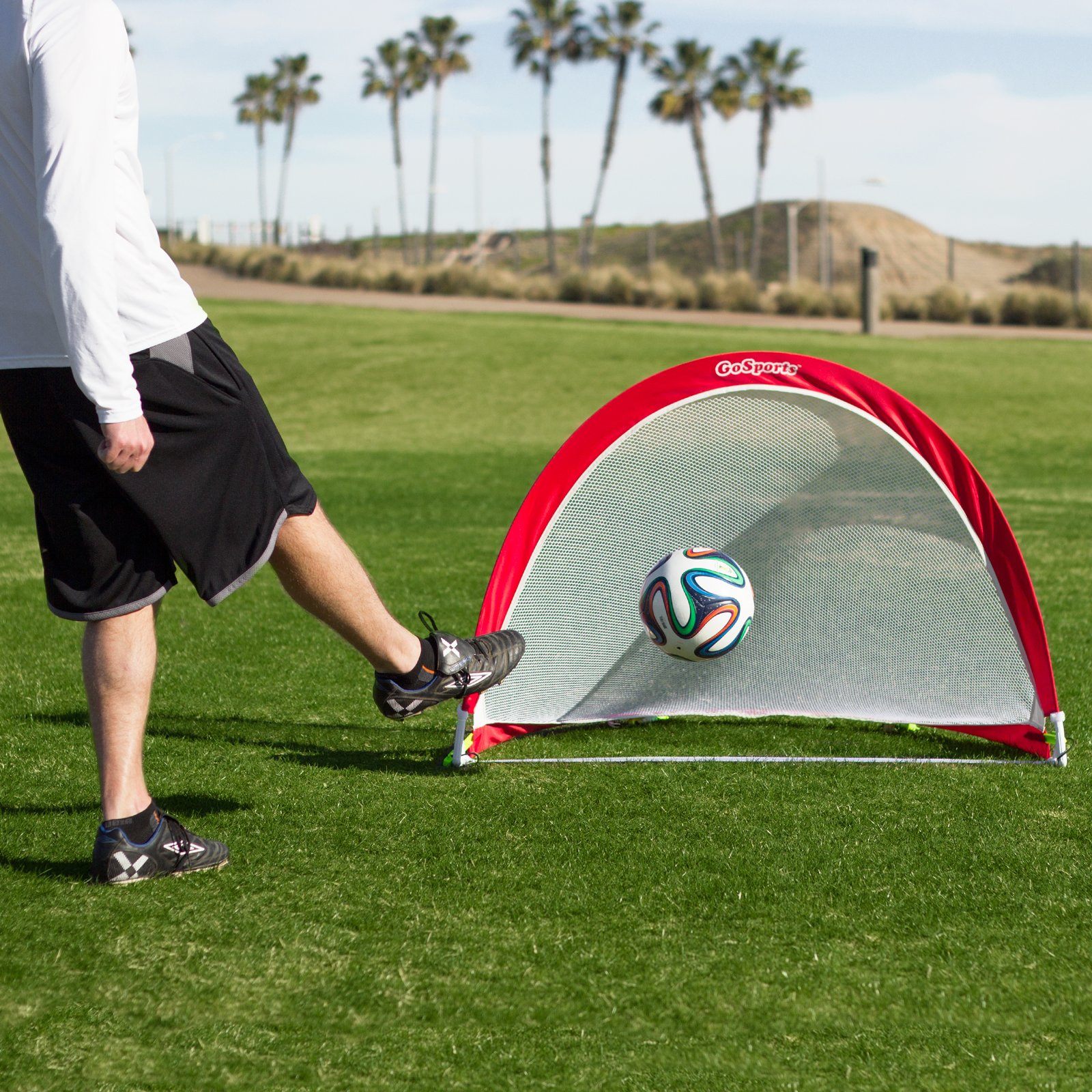 GoSports 4 ft  Portable Pop-Up Soccer Goals Backyard