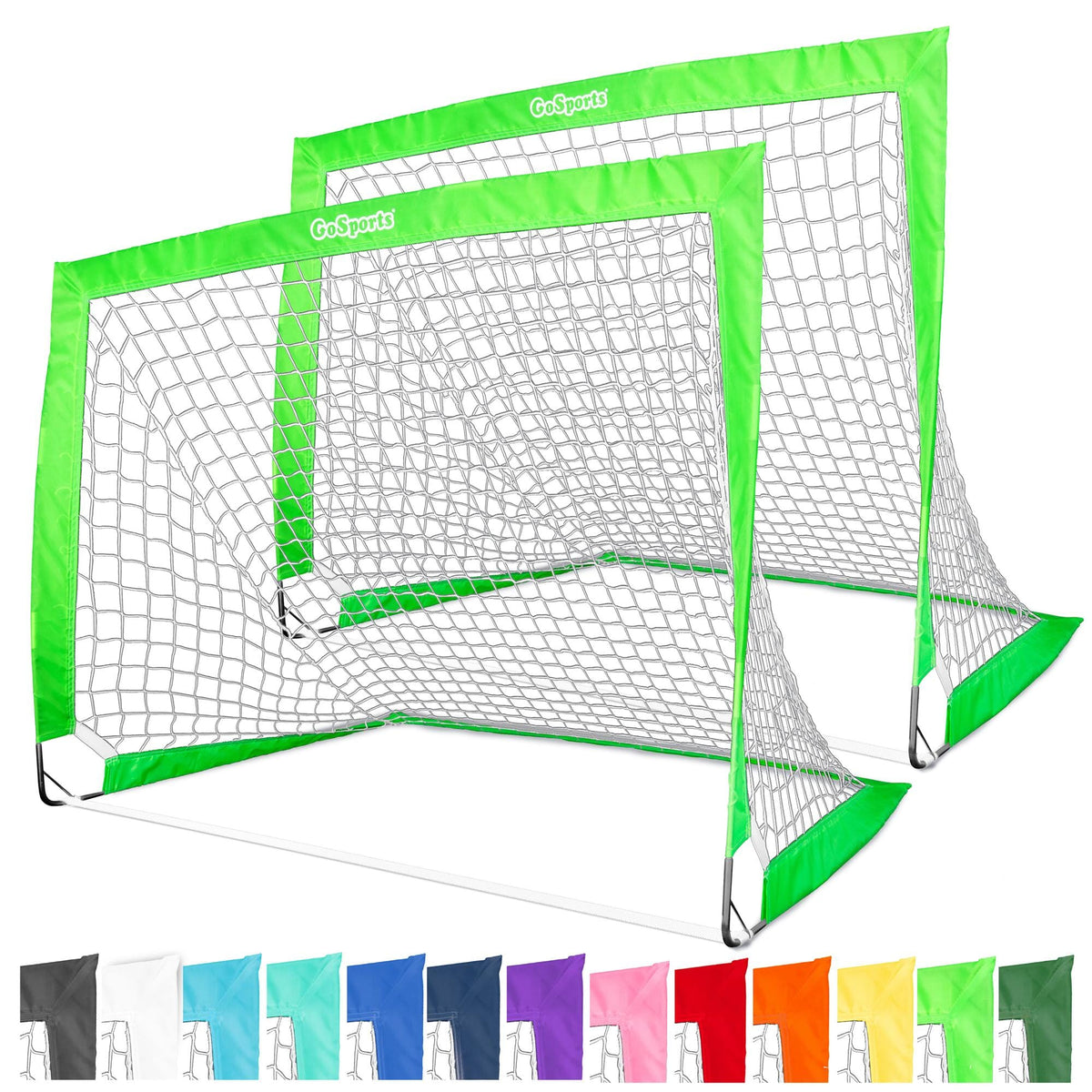 Set of 2 4 x 3 ft Team Tone Pop Up Soccer Goals for Kids