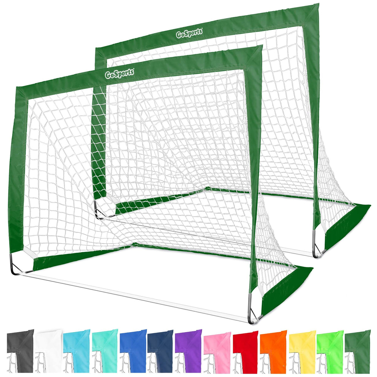 Set of 2 4 x 3 ft Team Tone Pop Up Soccer Goals for Kids