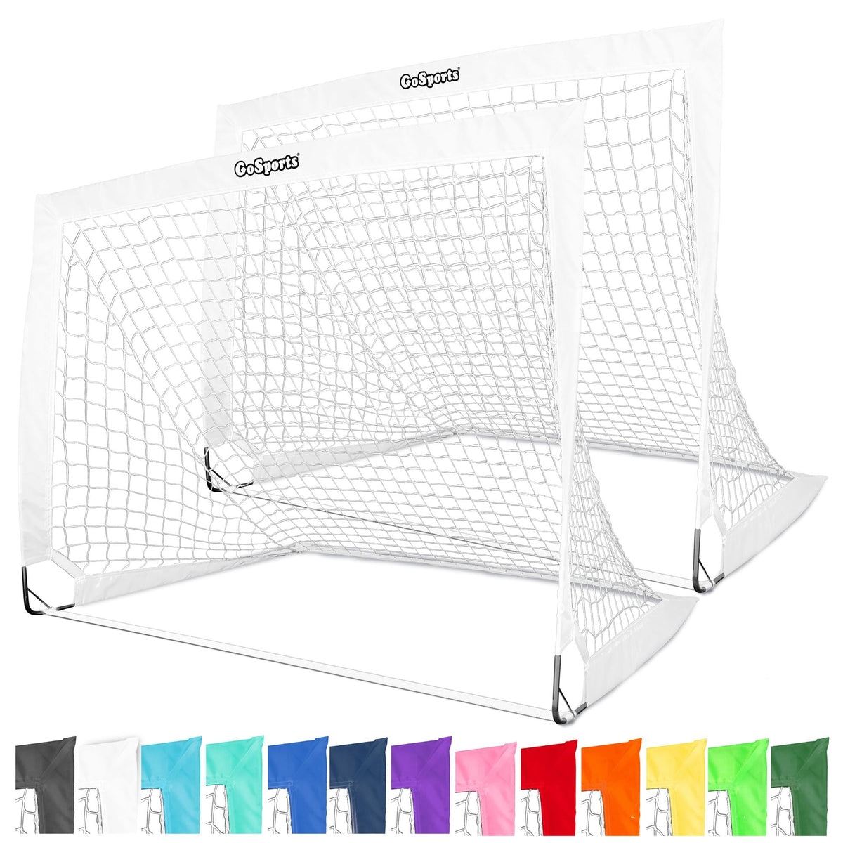 Set of 2 4 x 3 ft Team Tone Pop Up Soccer Goals for Kids