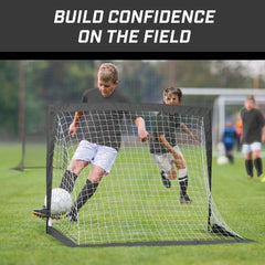 Set of 2 4 x 3 ft Team Tone Pop Up Soccer Goals for Kids