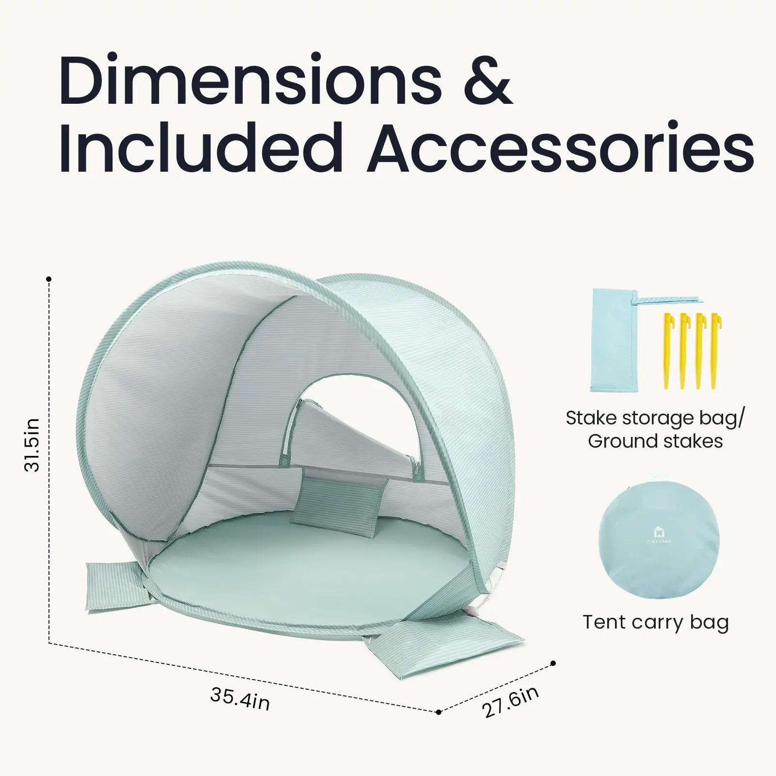 Tiny Land® Sunny Day Beach Tent - Seafoam Green