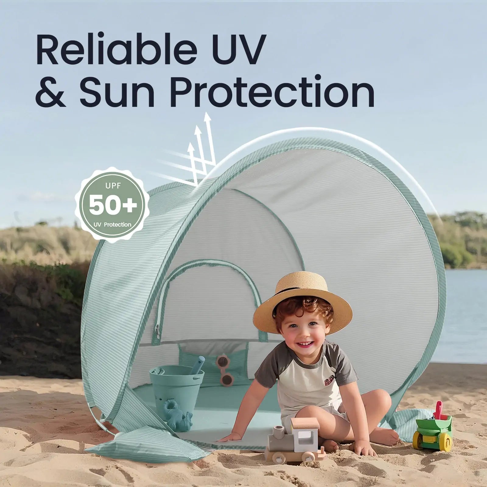 Tiny Land® Sunny Day Beach Tent - Seafoam Green