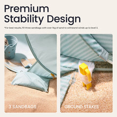 Tiny Land® Sunny Day Beach Tent - Seafoam Green