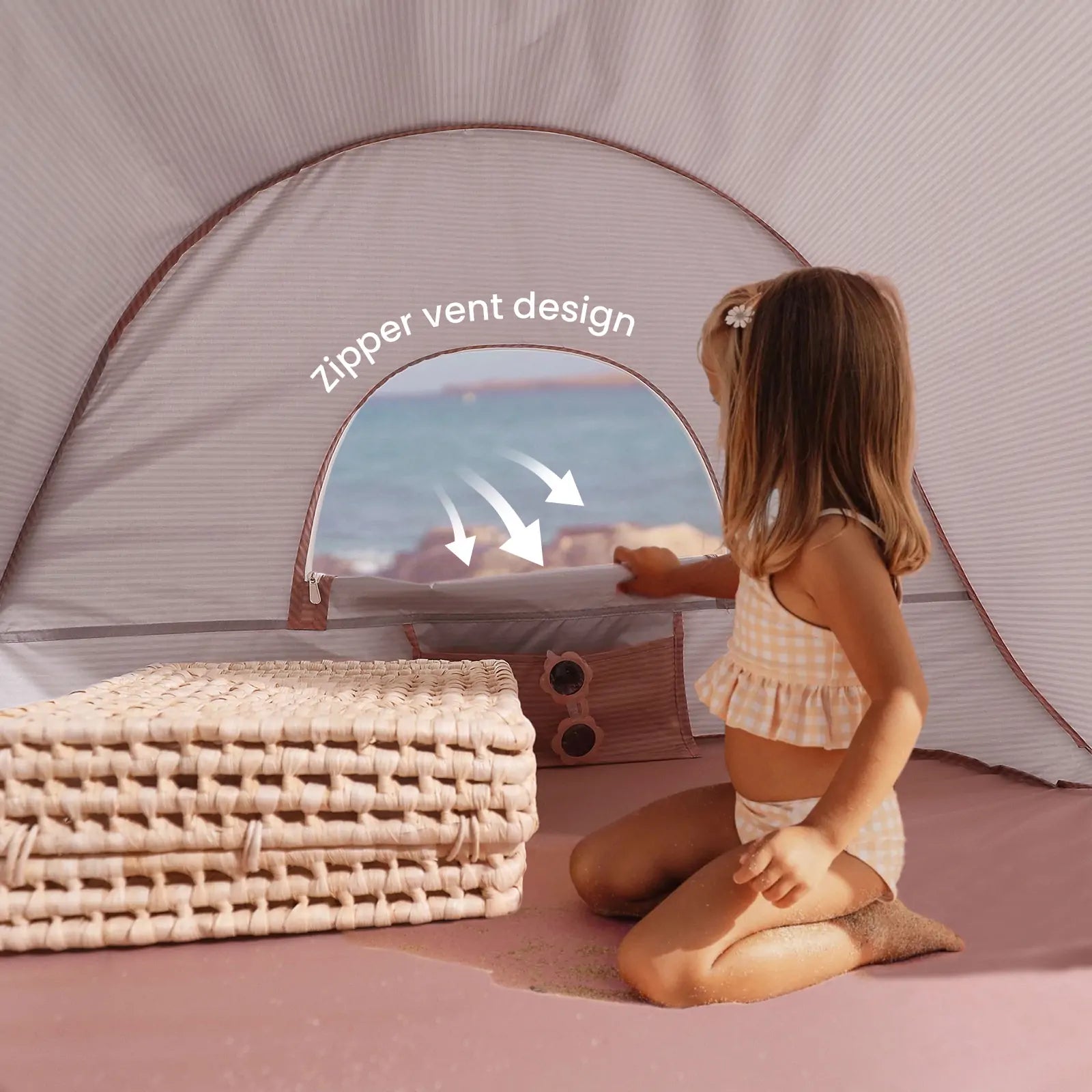 Tiny Land® Sunny Day Beach Tent - Blush Pink
