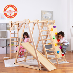 Chestnut - 8-in-1 Indoor Jungle Gym for Toddlers.