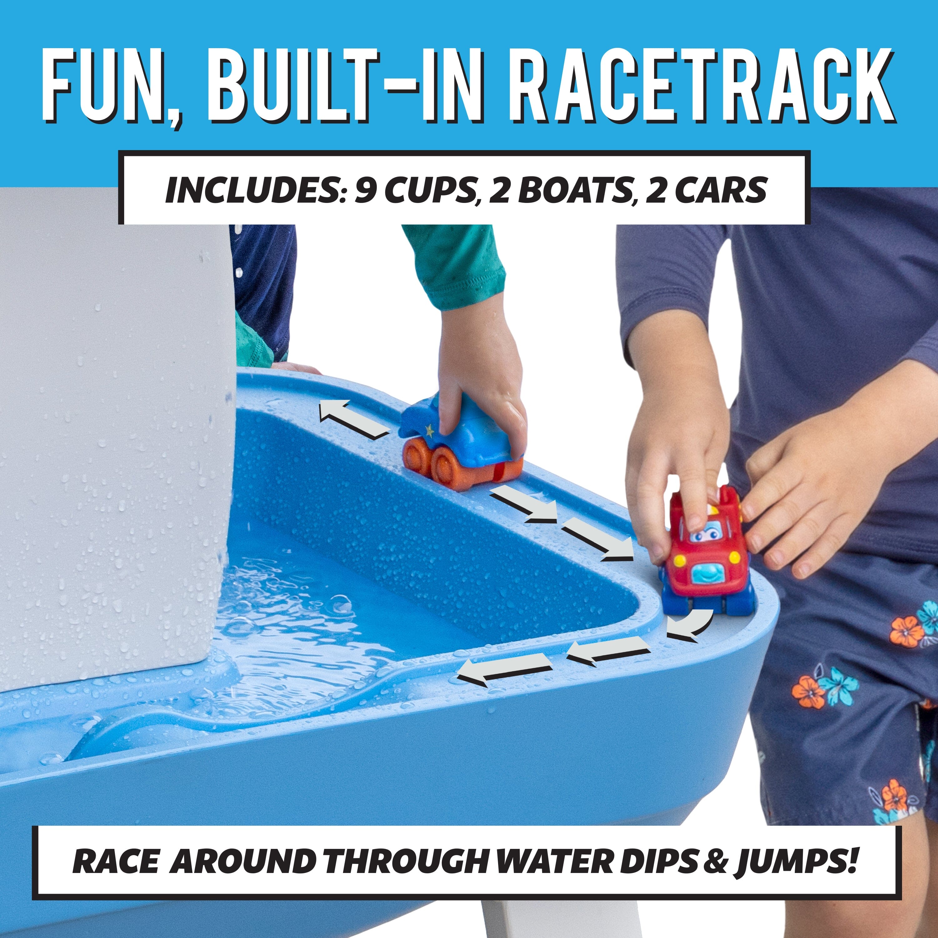 GoSports Water Table with Pump for Toddlers Ages 1.5 - 4 Years - Outdoor Water Play Table for Kids with Integrated Circulating Water Pump