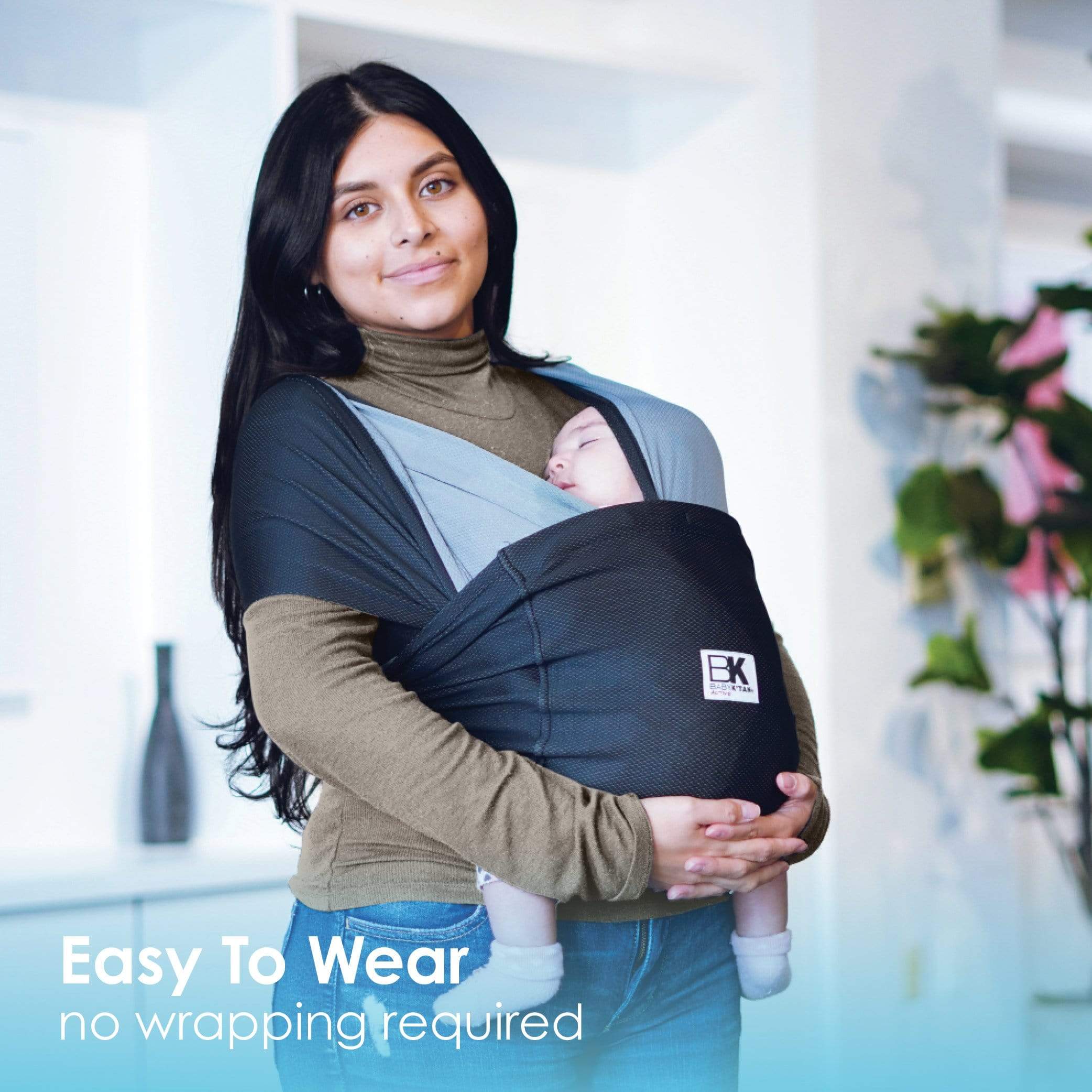Baby K'tan Active Oasis Baby Carrier in Black-Grey