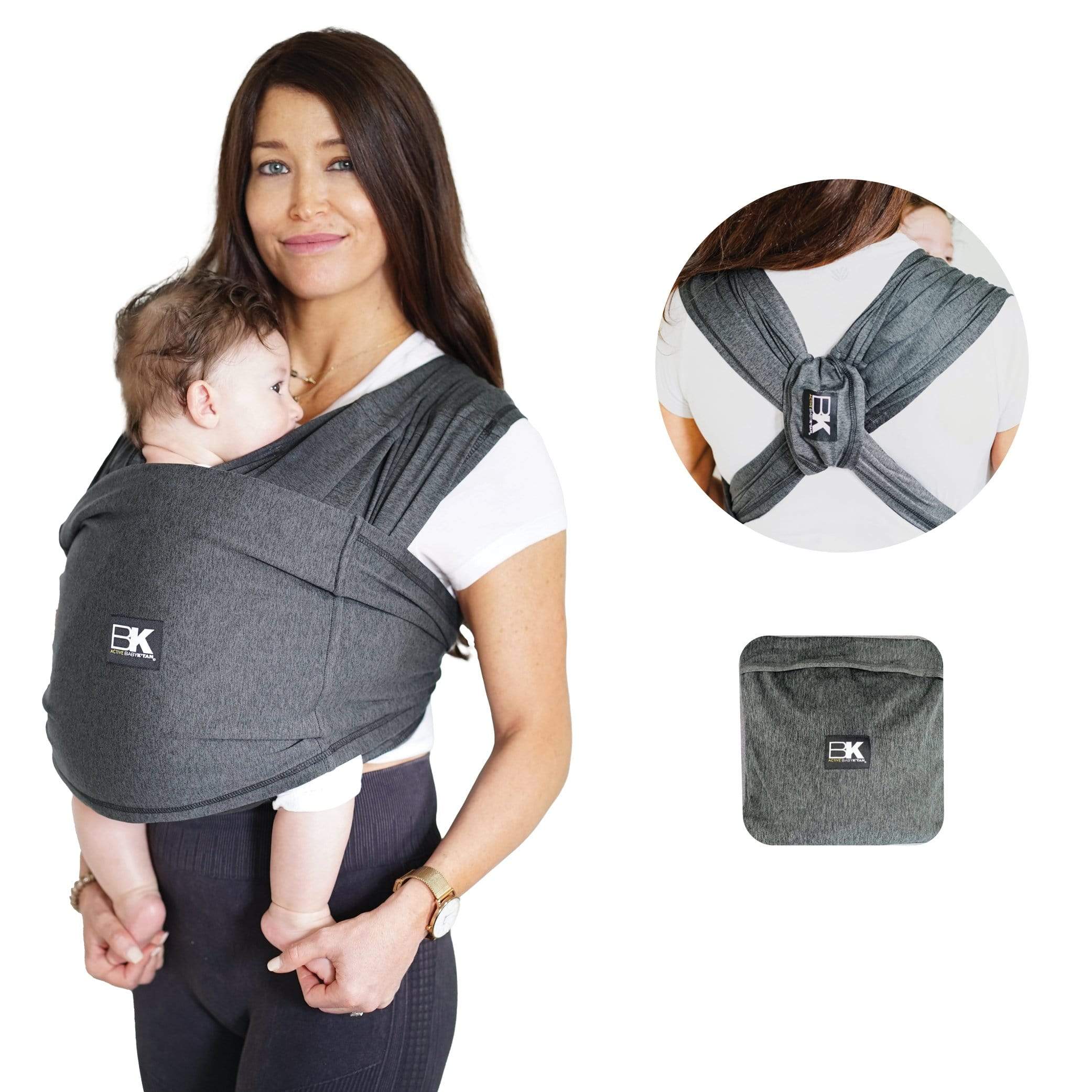Baby K'tan Active Yoga Baby Carrier in Heather Black