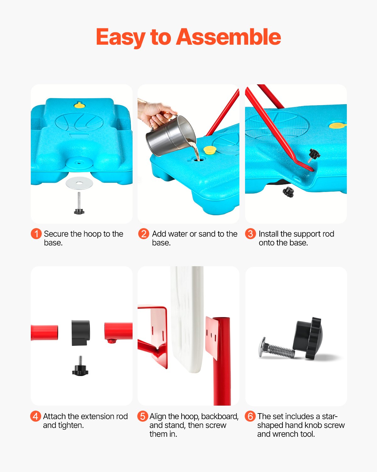 Kids Basketball Hoop Height Adjustable Portable Basketball Court for Kid Outdoor