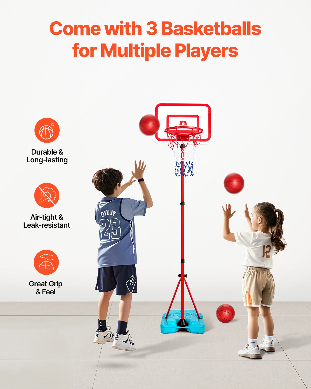 Kids Basketball Hoop Height Adjustable Portable Basketball Court for Kid Outdoor