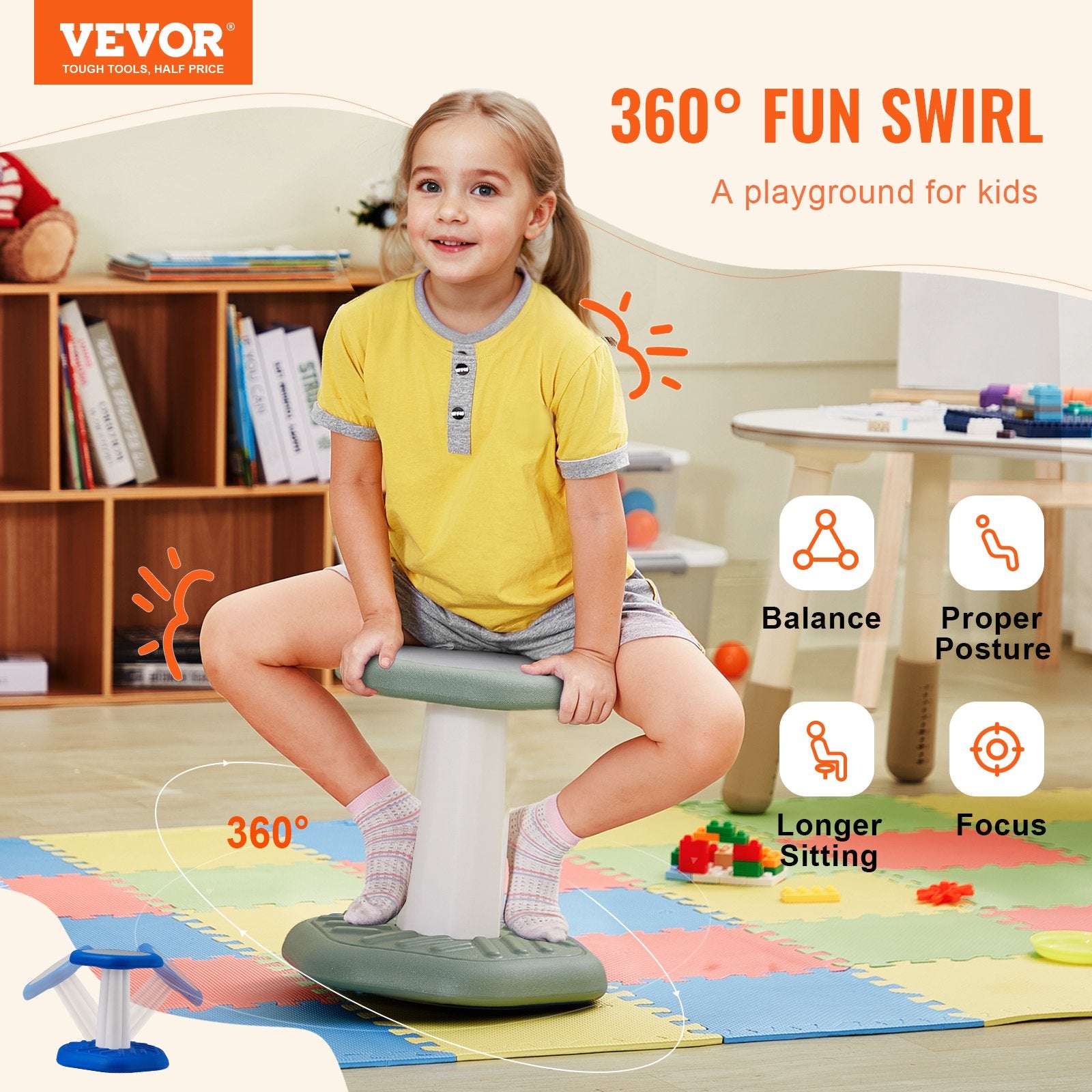 Kids Wobble Chair with Sponge Cushion