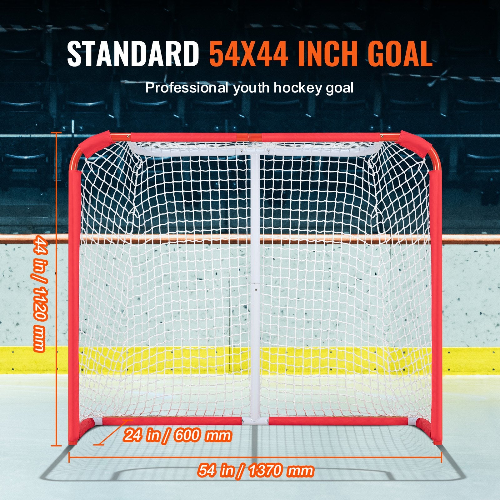 Youth Street Hockey Net Indoor Outdoor Steel Hockey Goal for Kids 54"x44"